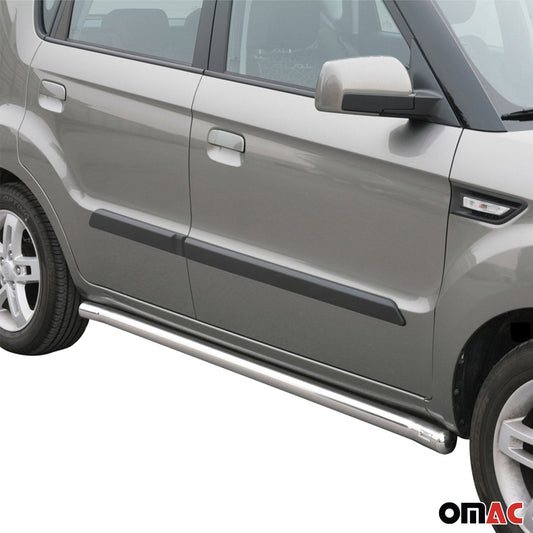 Stahl Seitenschweller Schwellerrohre für Kia Soul 2008-2014 Silber OMAC DE