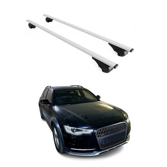 Dachträger Grundtäger für Audi A6 C7 Allroad 2012-2018 75kg Metall Silber 2 tlg OMAC DE