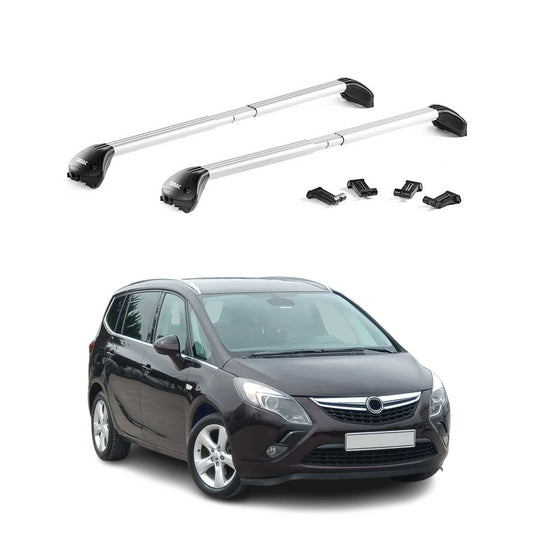 Dachträger Grundtäger für Opel Zafira C Tourer 2011-2019 100kg Alu Silber 2x ABE OMAC DE
