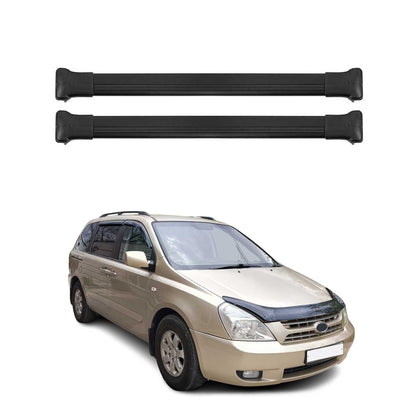 Dachträger Grundtäger für Kia Carnival 2005-2014 75kg Aluminium Schwarz 2 tlg OMAC DE
