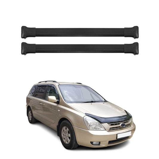 Dachträger Grundtäger für Kia Carnival 2005-2014 75kg Aluminium Schwarz 2 tlg OMAC DE