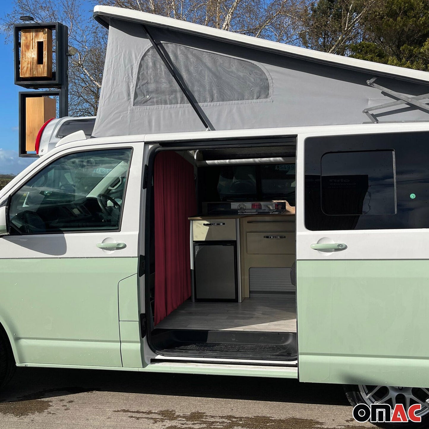 Autogardinen Fahrerhaus Maß Gardinen Camping Sonnenschutz Rot 160x180 OMAC DE