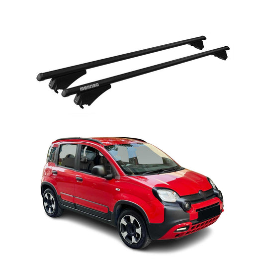 Menabo Dachträger für Fiat Panda III 319 Hybrid 2020-2025 75kg Alu Schwarz 2x OMAC DE