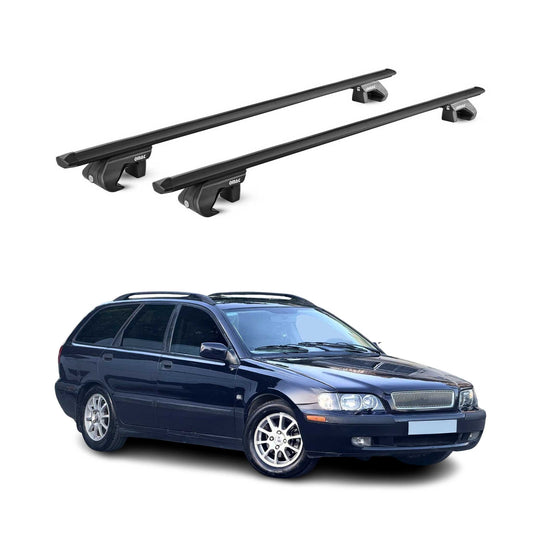 Dachträger Grundtäger für Volvo V40 V50 1995-2012 90kg Alu Schwarz 2 tlg ABE OMAC DE