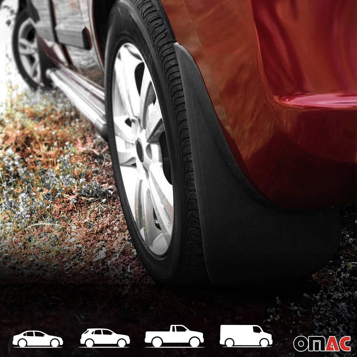 Schmutzfänger Spritzschutz Kotflügel für Jeep Compass 2011-2016 Hinten 2tlg OMAC DE