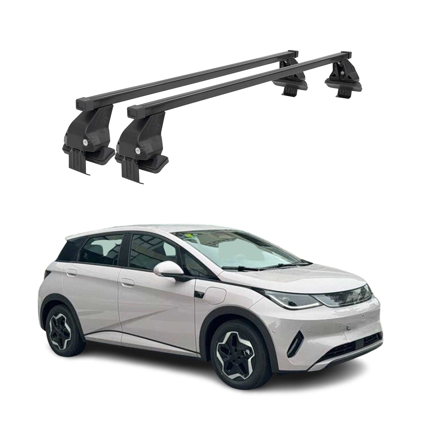 Menabo Dachträger Grundträger für BYD Dolphin 2023-2025 Stahl Schwarz 2tlg OMAC DE
