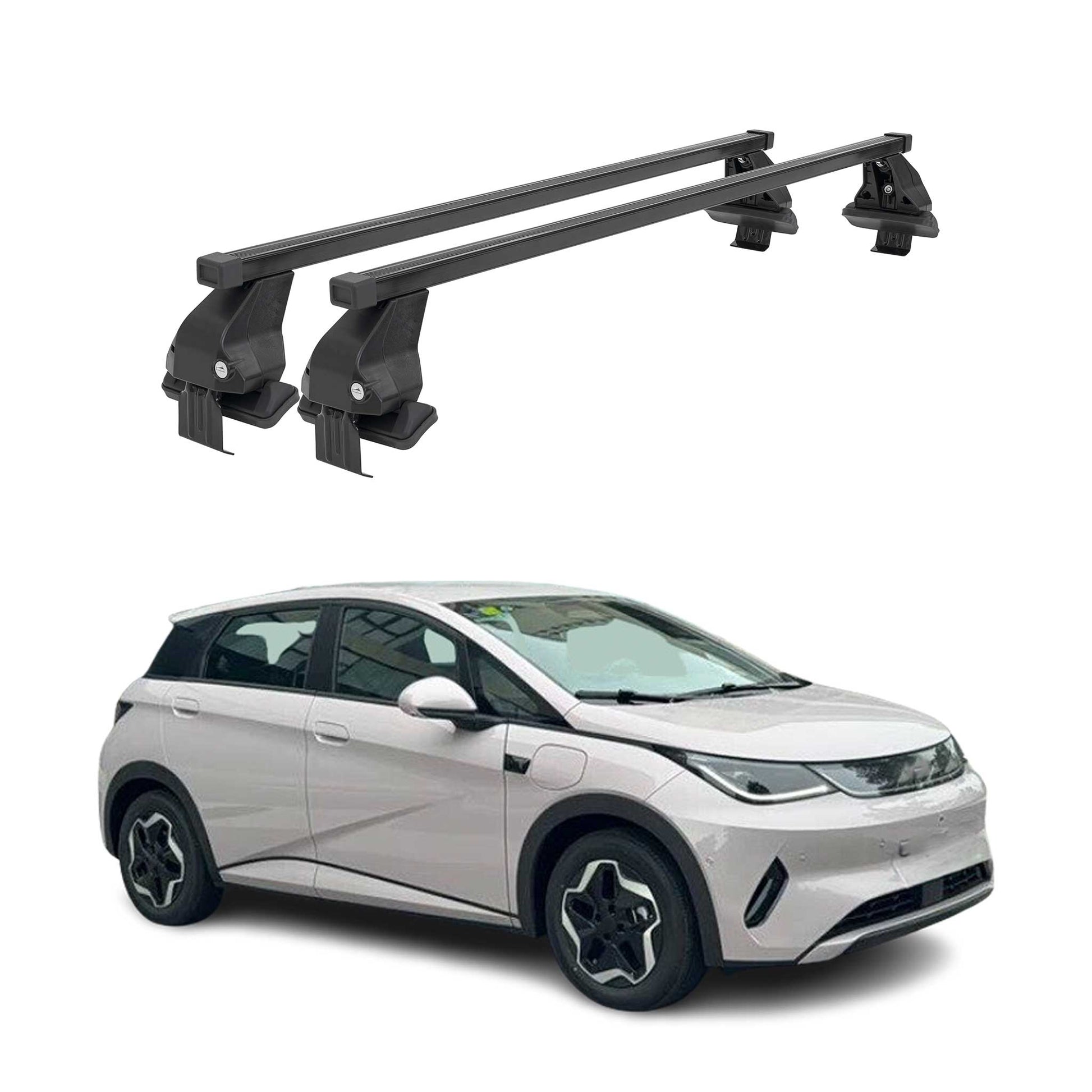 Menabo Dachträger Grundträger für BYD Dolphin 2023-2025 Stahl Schwarz 2tlg OMAC DE