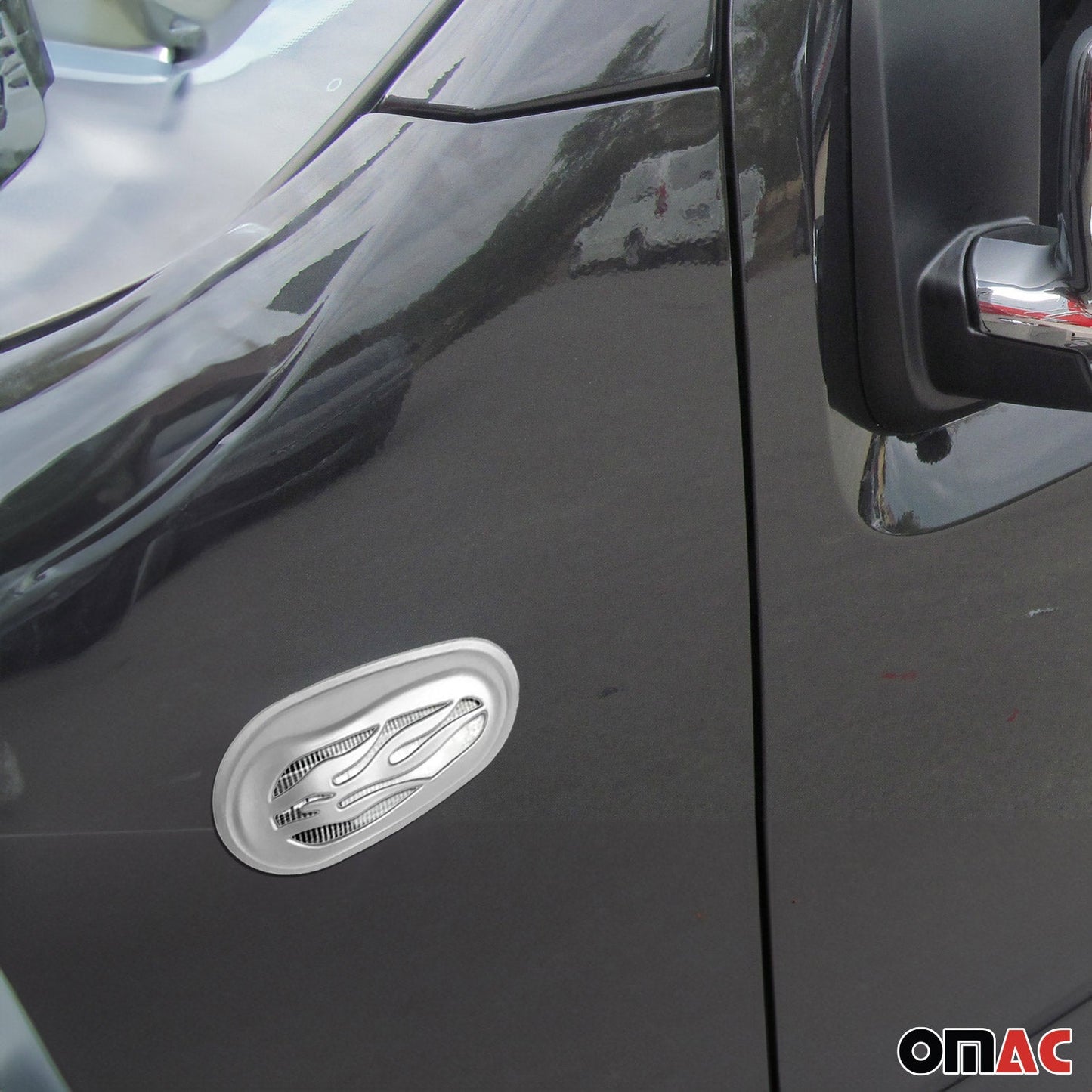 Blinker Signal Rahmen für Nemo Bipper Fiorino Qubo C2 C3 2tlg Abs Satin Chrom OMAC DE