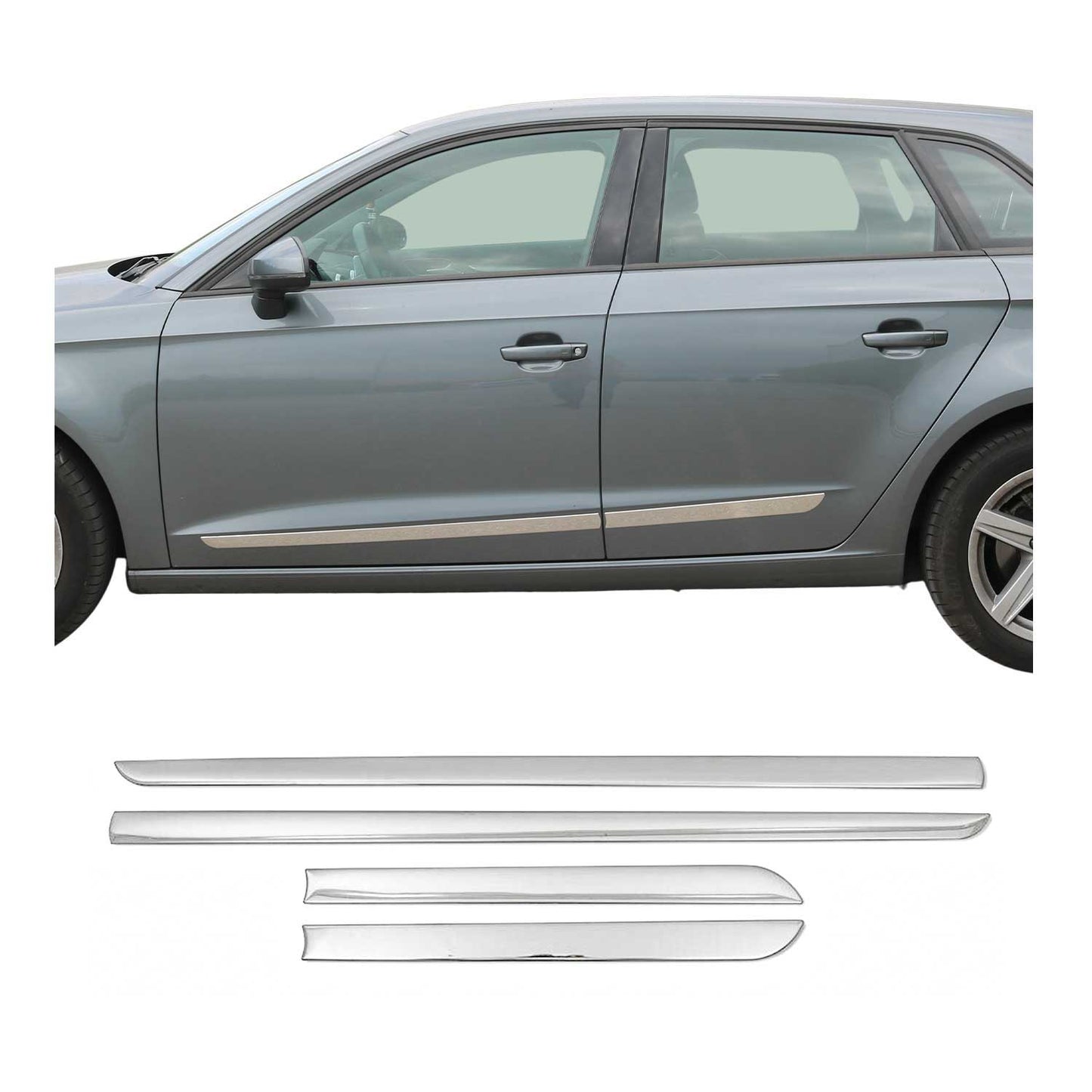 Türschutzleiste Seitentürleiste Türleisten für Citroen C4 2004-2010 Edelstahl 4x OMAC DE