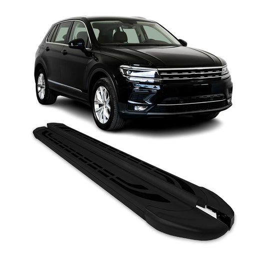 Trittbretter Schweller Seitenbretter für VW Tiguan Allspace 2016-24 Alu Schwarz OMAC DE