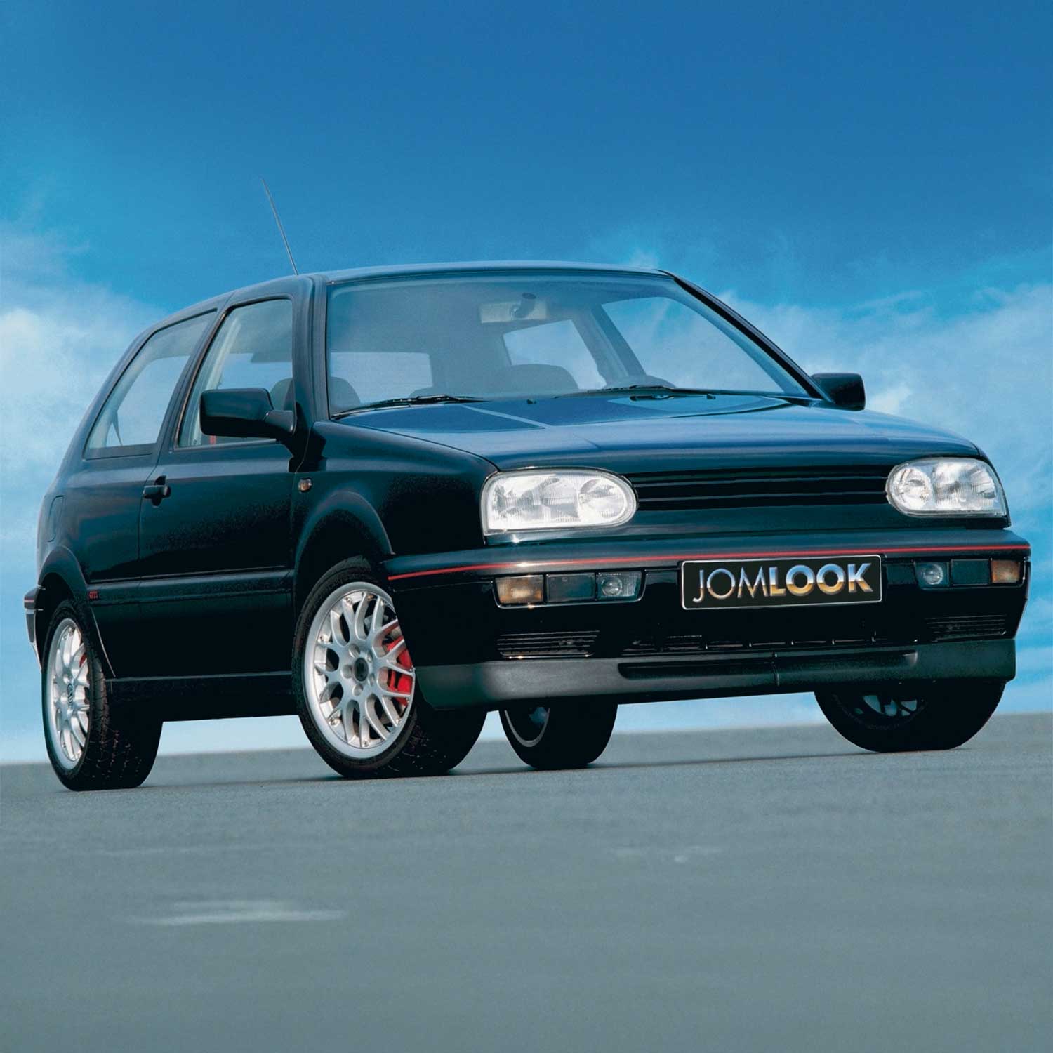 JOM Frontspoiler Lippe Stoßstange Splitter für VW Golf MK3 schwarz matt 2tlg OMAC DE