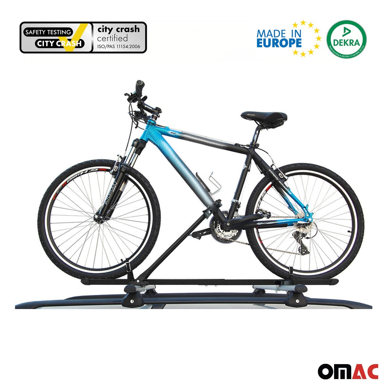 2x Fahrradträger Dachfahrradträger bis 17kg Aluminium Schwarz Fahrradhalter OMAC DE