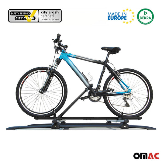 2x Fahrradträger Dachfahrradträger bis 17kg Aluminium Schwarz Fahrradhalter OMAC DE