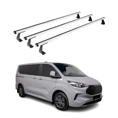 Dachträger für Ford Transit Custom / Tourneo Custom 2023-2025 75kg Alu Grau 3tlg OMAC DE