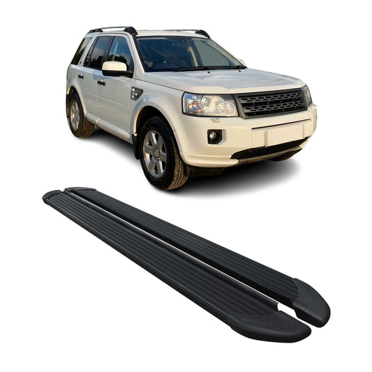 Schweller Trittbretter Schweller für Land Rover Freelander 2006-2014 Alu Schwarz OMAC DE