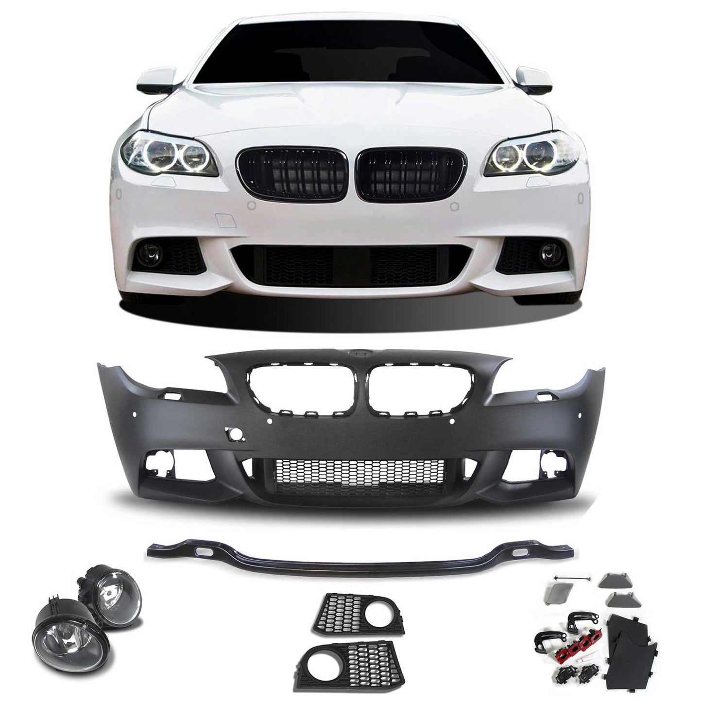 JOM Frontstoßstange für BMW 5er F10 F11 2010-2017 mit Nebelscheinwerfer OMAC DE