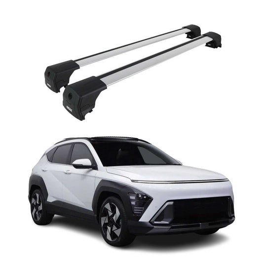 Dachträger Grundtäger für Hyundai Kona 2 2023-2025 75kg Aluminium Silber 2 tlg OMAC DE