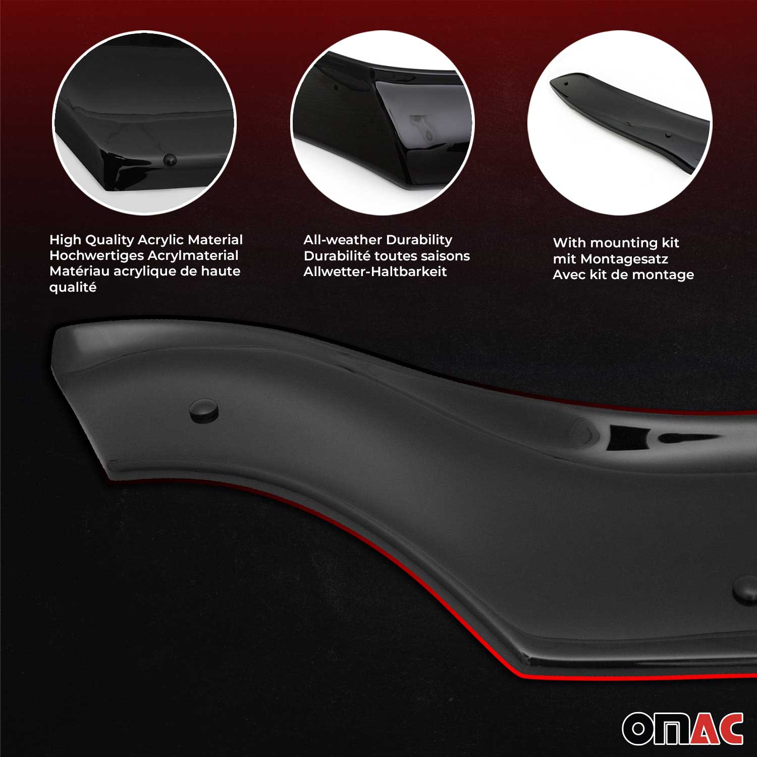 Motorhaube Deflektor für BMW 5er E60 E61 Limo Touring 2003-2010 Schwarz OMAC DE