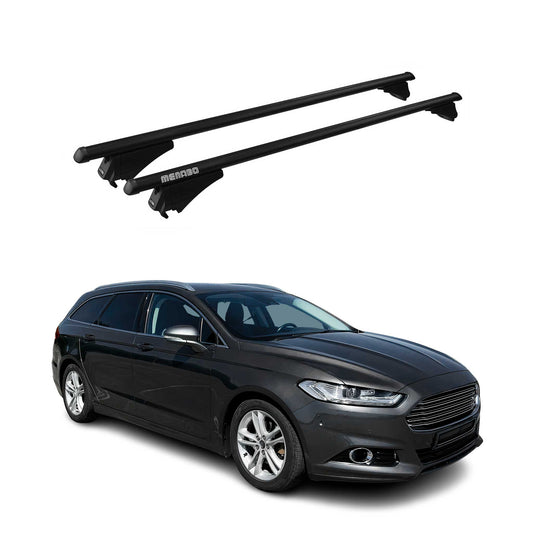 Menabo Dachträger Grundtäger für Ford Mondeo Turnier 2014-2022 75kg Alu Schwarz OMAC DE