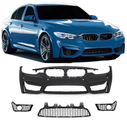 JOM Stoßstange vorne für BMW F30 inkl. LCI 2011-2019 SRA + PDC Schwarz OMAC DE