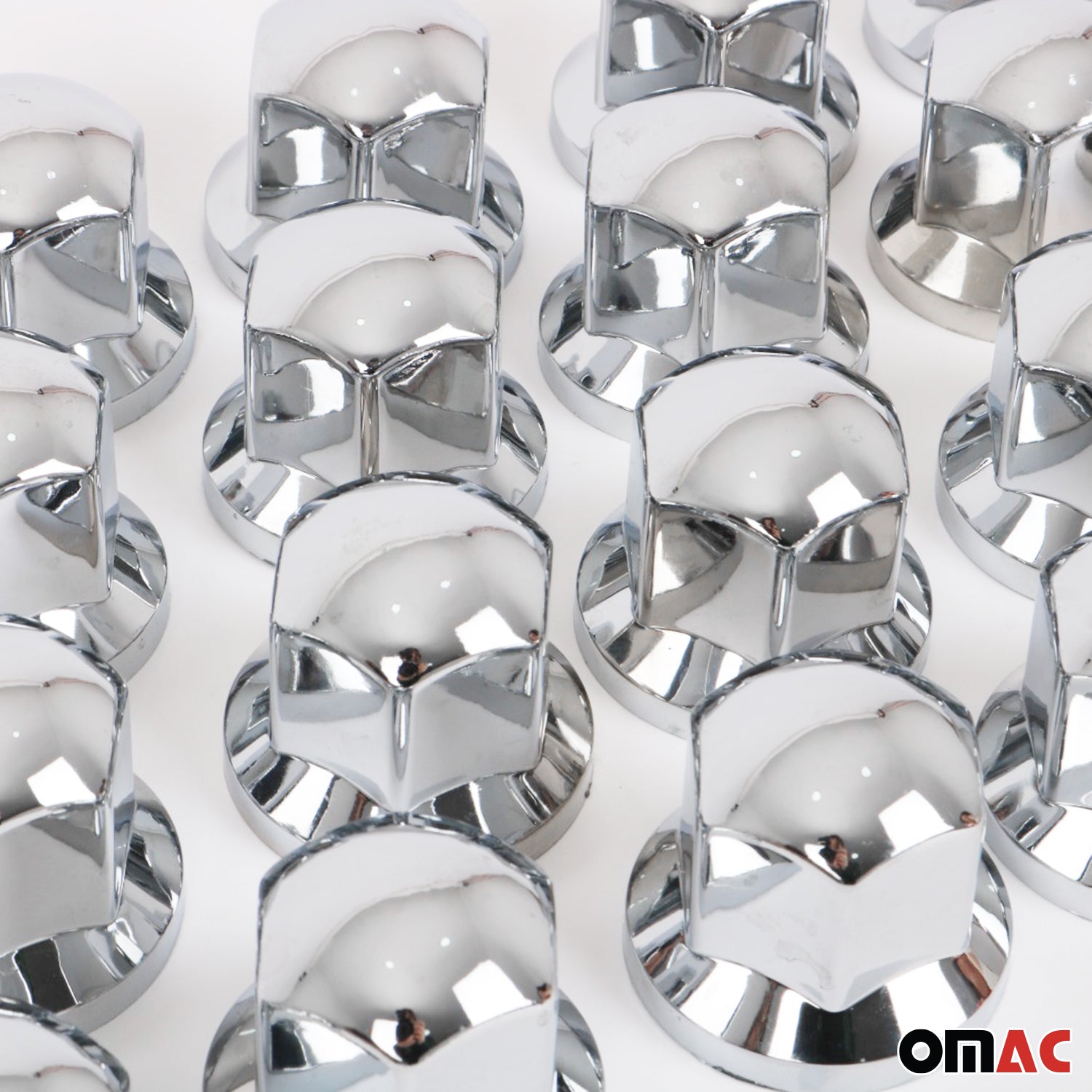 40x Glänzend Chrom Radmutterkappen Schutz Ø33mm für hohe Schrauben / LKW OMAC DE