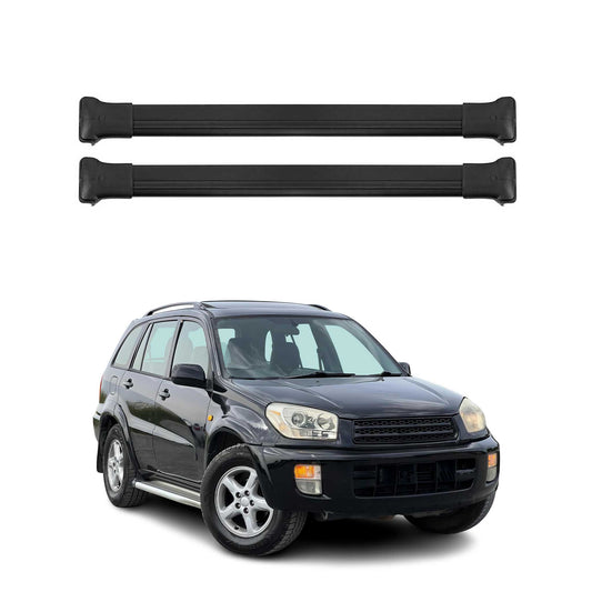 Dachträger Grundtäger für Toyota RAV4 1994-2003 75kg Aluminium Schwarz 2 tlg OMAC DE