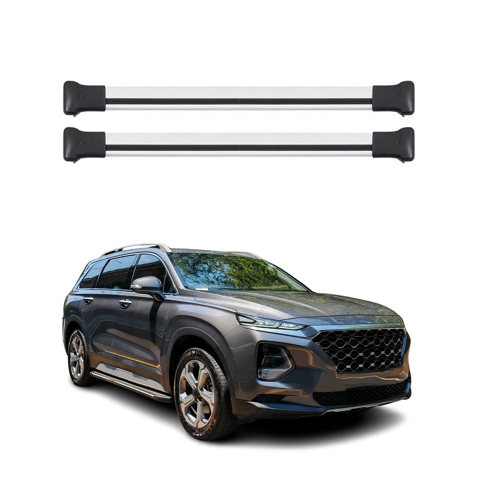 Dachträger Grundtäger für Hyundai Santa Fe MX5 2024-2025 75kg Alu Silber 2 tlg OMAC DE