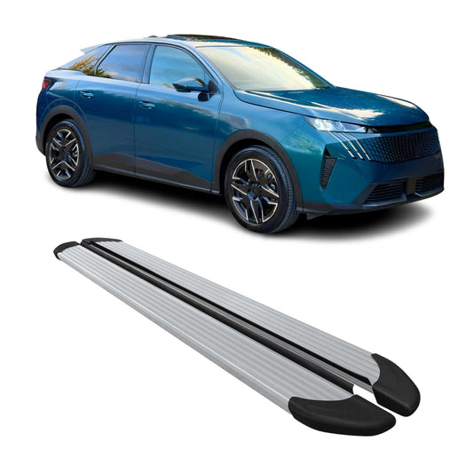 2024-2025 Peugeot e-3008 Trittbretter Seitenschweller Seitenbretter Silber Aluminium OMAC DE