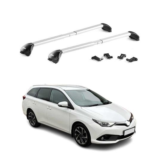 Dachträger Grundtäger für Toyota Auris mk2 Kombi 2012-2018 100kg Grau Alu 2x ABE OMAC DE