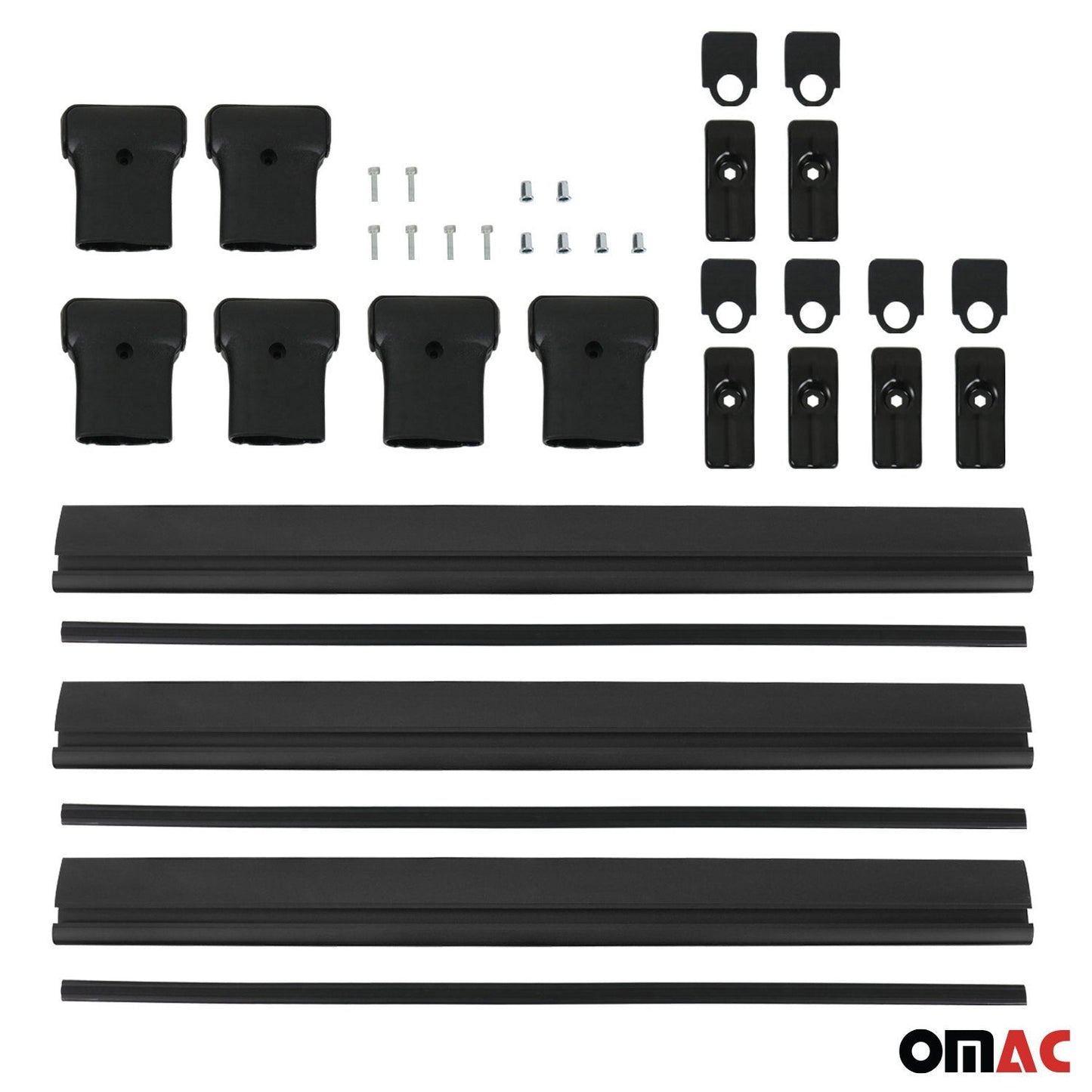 Dachträger Grundtäger für Citroen Jumpy 2007-2016 75kg Aluminium Schwarz 3 tlg OMAC DE