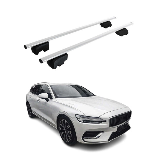 Dachträger Grundtäger für Volvo V60 2018-2023 75kg Metall Silber 2 tlg OMAC DE