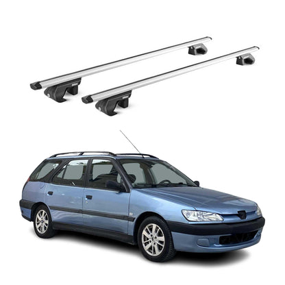Dachträger Grundtäger für Peugeot 306 Kombi 1997-2001 90kg Alu Silber 2 tlg ABE