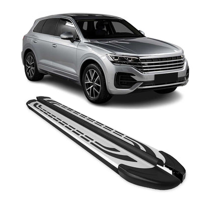 Trittbretter Seitenschweller für VW Touareg 3 2018-2025 Alu Silber Schwarz