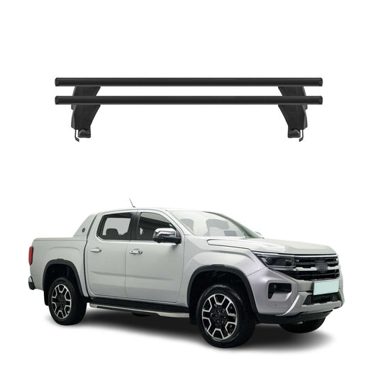 Menabo Dachträger Grundträger für VW Amarok mk2 2022-2025 Alu Schwarz 2tlg OMAC DE