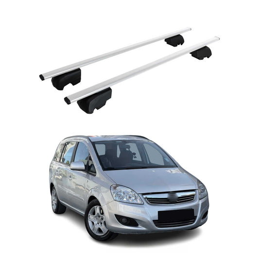 Dachträger Grundtäger für Opel Zafira B 2005-2011 75kg Metall Silber 2 tlg OMAC DE