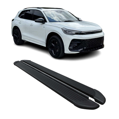 Trittbretter Seitenschweller für VW Tiguan mk3 2024-2025 2tlg Schwarz Alu