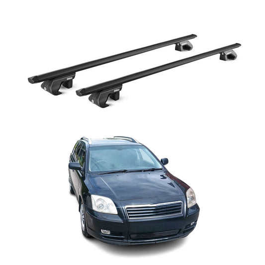 Dachträger für Toyota Avensis mk1 Kombi 1997-2003 5 tür 90kg Alu Schwarz 2x ABE OMAC DE