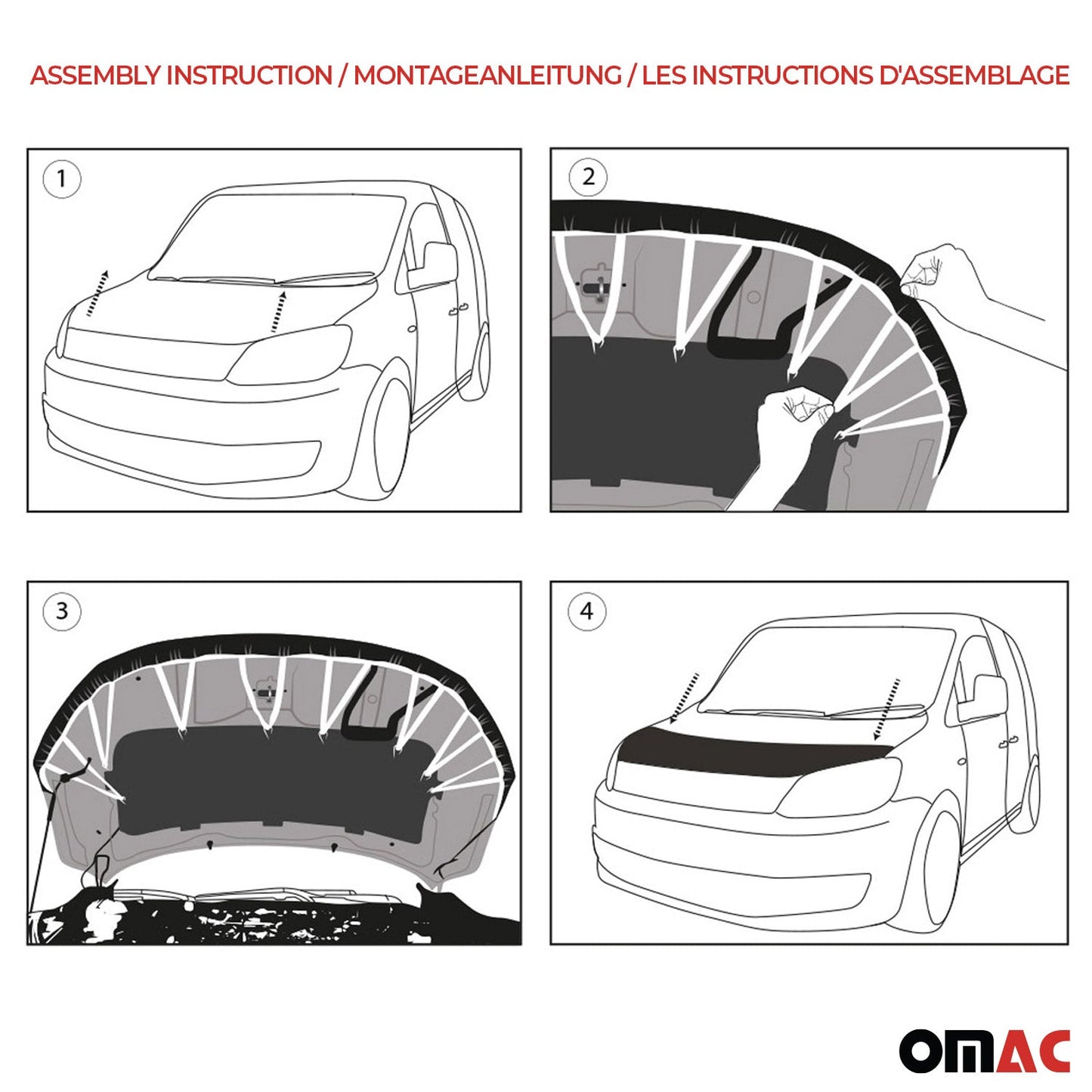 Bonnet Bra Haubenbra Steinschlagschutz für Ford Ranger II 2009-2012 Halb Schwarz OMAC DE