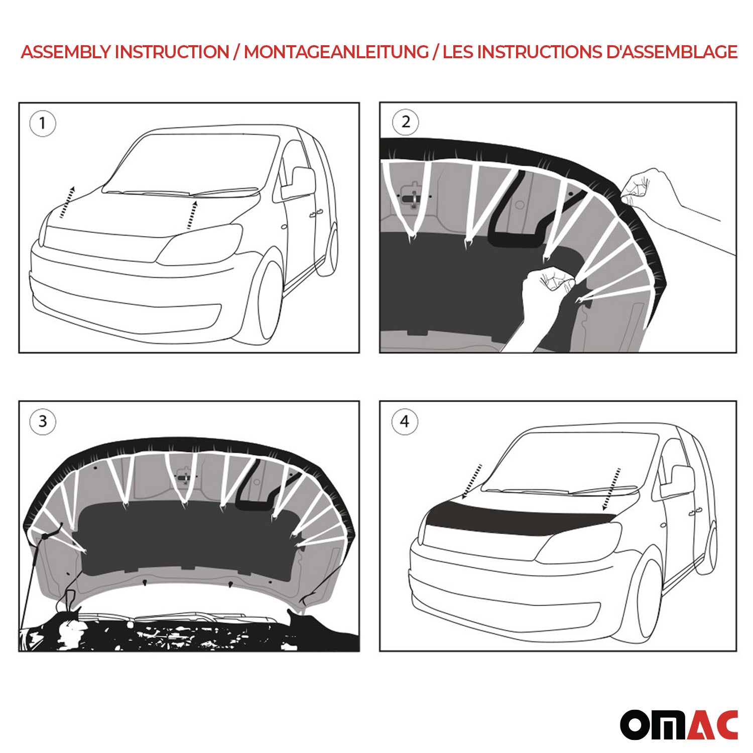 Bonnet Bra Haubenbra Steinschlagschutz für Ford Ranger II 2009-2012 Halb Schwarz OMAC DE