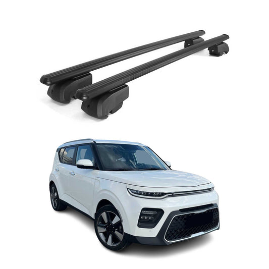 Dachträger Grundträger für Kia Soul X-Line 2020-2023 Alu Schwarz ABE 2x OMAC DE