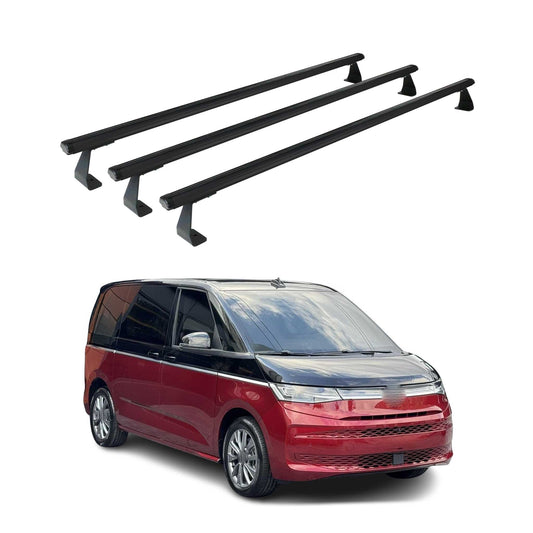 Dachträger Grundtäger für VW T7 Multivan 2021-2025 75kg Aluminium Schwarz 3 tlg OMAC DE