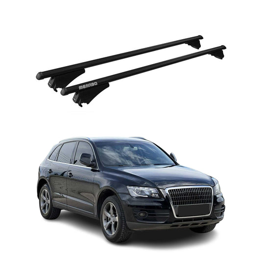 Menabo Dachträger Grundtäger für Audi Q5 mk1 2008-2017 75kg Alu Schwarz 2 tlg OMAC DE