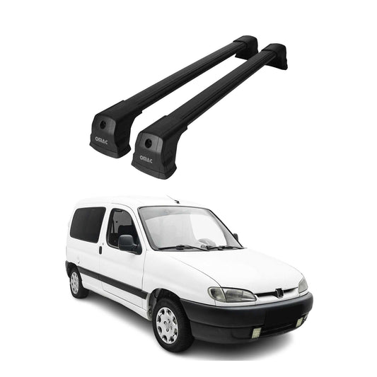 Dachträger Grundtäger für Citroen Berlingo 1996-2008 75kg Aluminium Schwarz 2x OMAC DE