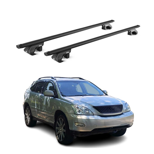 Dachträger Grundtäger für Lexus RX 2003-2015 5 tür 90kg Alu Schwarz 2 tlg ABE OMAC DE