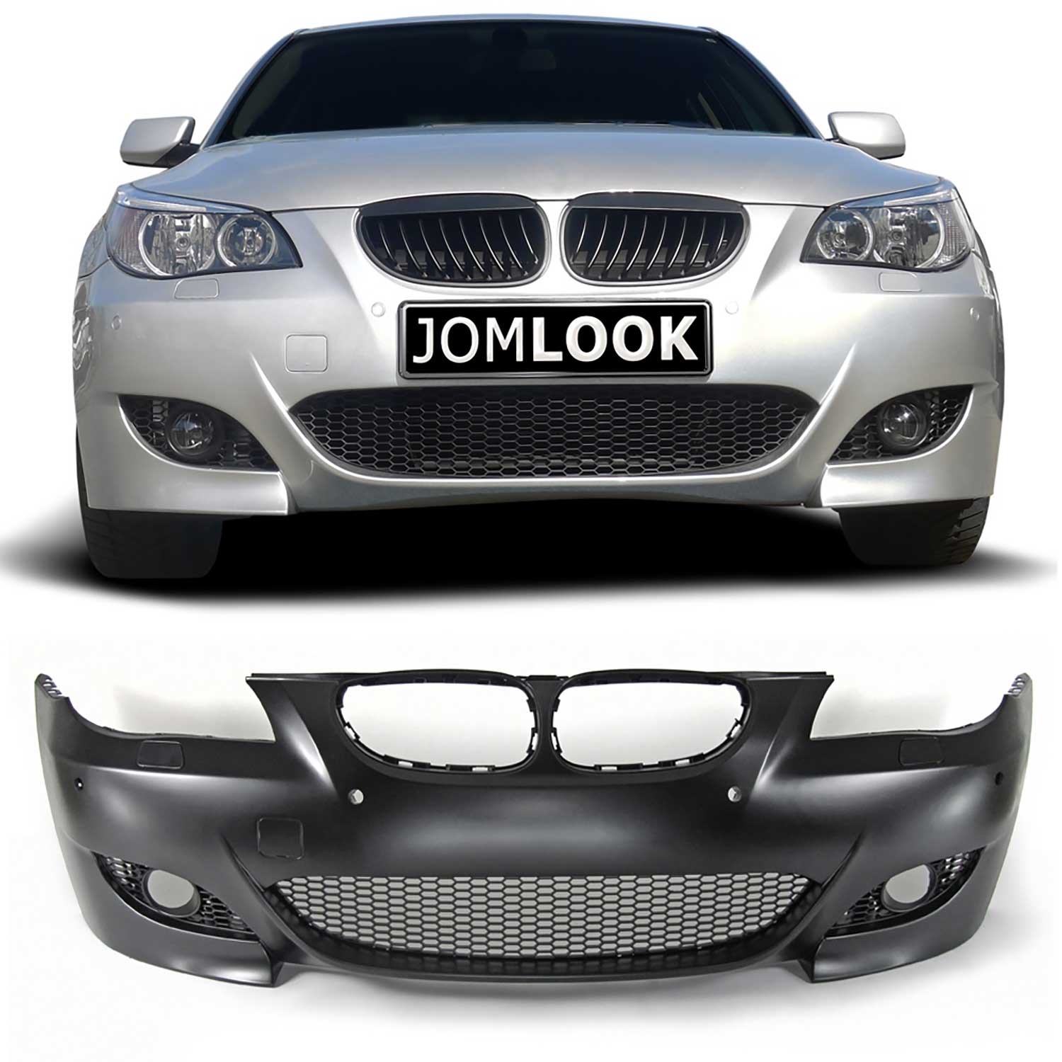 JOM Frontstoßstange für BMW E60 Limo / E61 2004-2007 mit PDC-Bohrungen OMAC DE