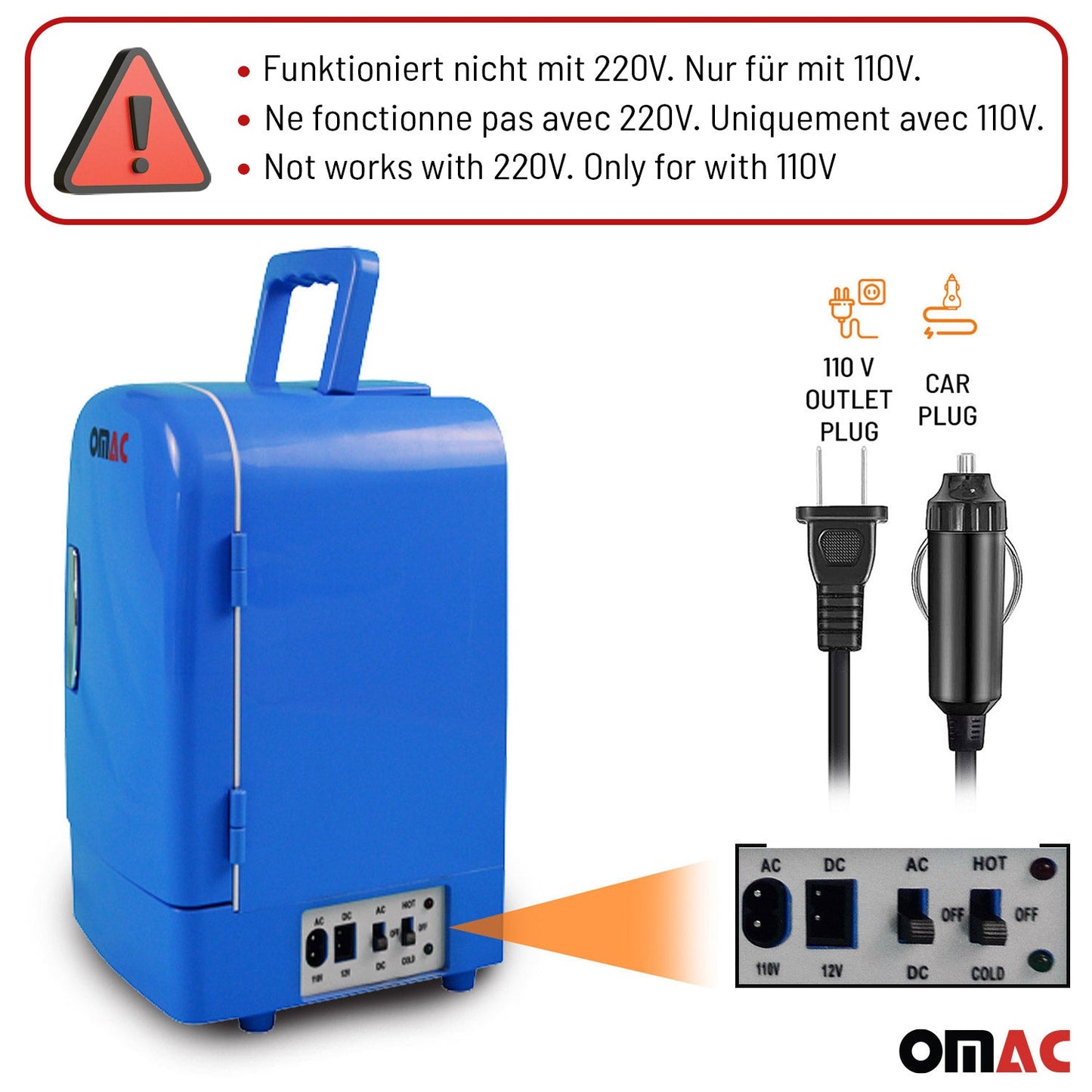 Mini Kühlschrank 4 Liter Kühler & Wärmer 12V DC Portable für Auto OMAC DE