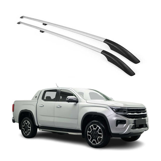 Dachreling Relingträger für VW Amarok 2022-2024 Double Cab Alu Silber 2 tlg OMAC DE