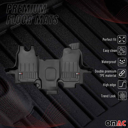 OMAC Gummi Fußmatten für Ford Transit 2000-2013 Premium 3D Automatten Schwarz OMAC DE