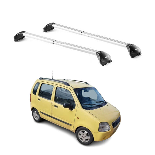 Dachträger Grundtäger für Suzuki Wagon R+ 2000-2008 5 tür 100kg Alu Grau 2x ABE OMAC DE