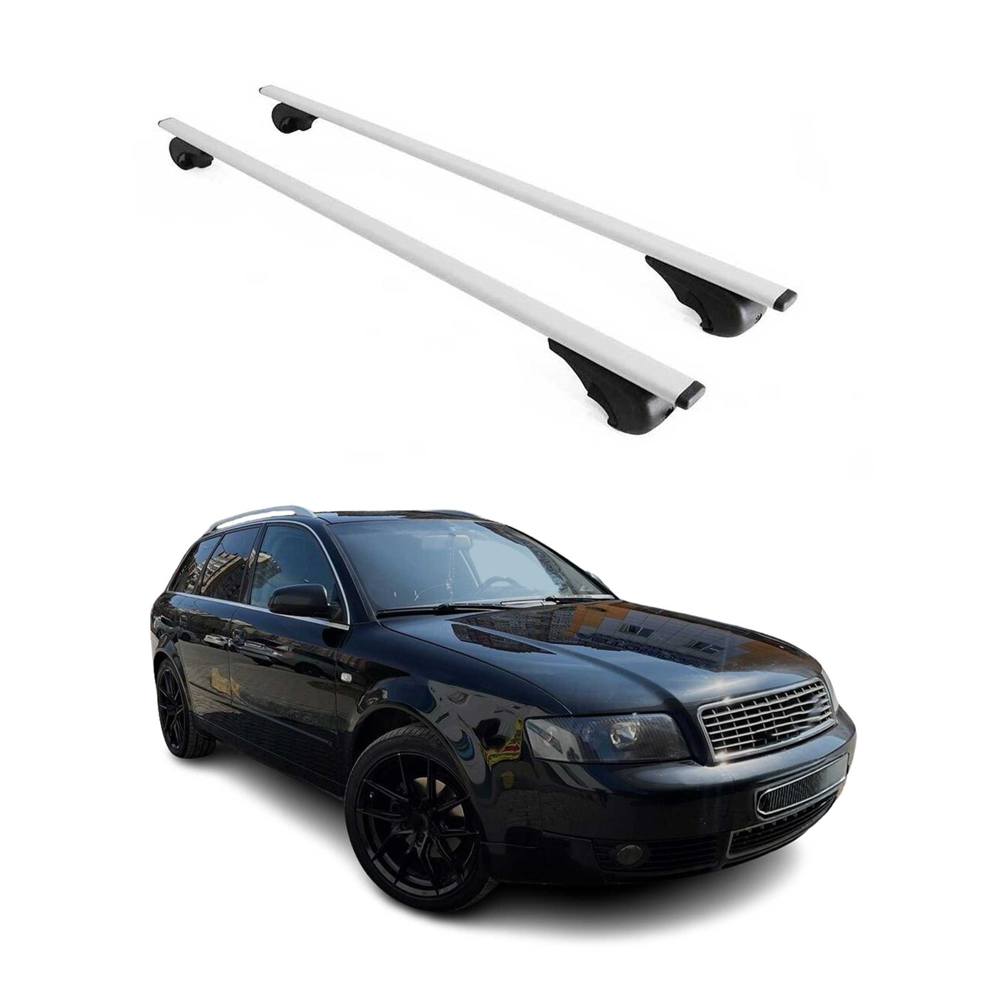 Dachträger Grundtäger für Audi A4 B6 Avant 2001-2004 75kg Metall Silber 2 tlg OMAC DE
